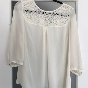 Anthropologie HD Paris Ivory Blouse- size 6